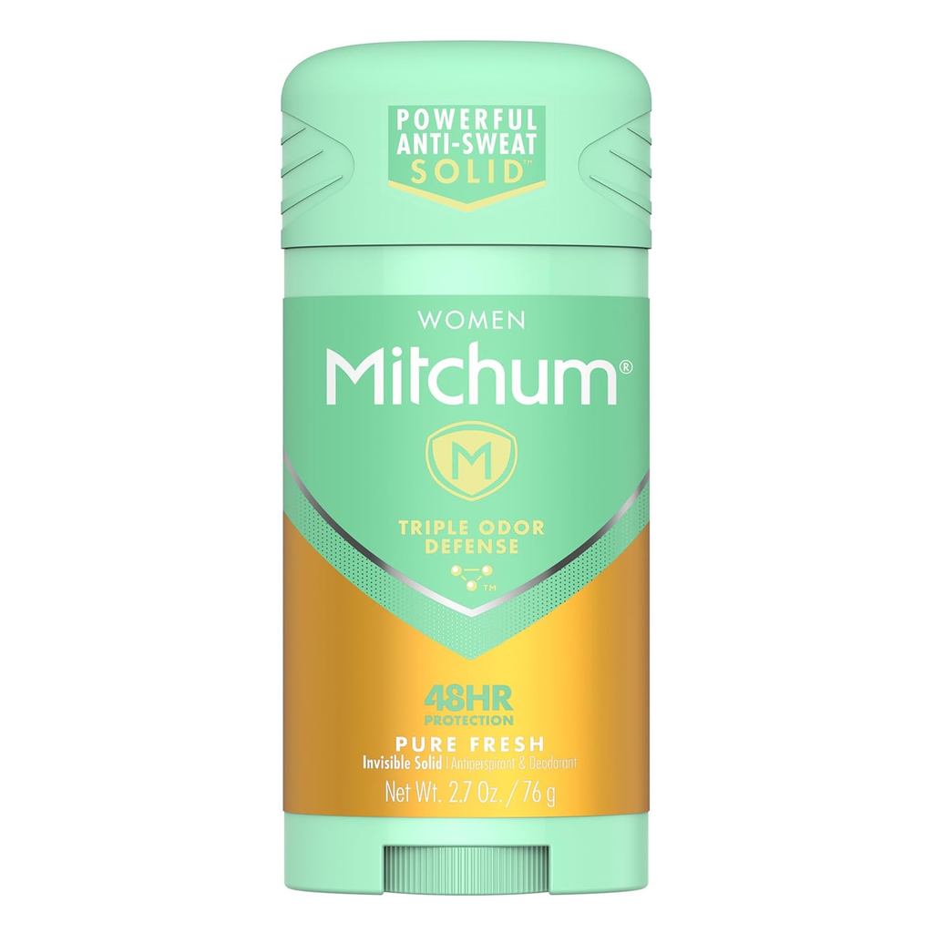 Mitchum Women Triple Odor Defense Invisible Solid Antiperspirant Deodorant, Pure Fresh, 2.7 ออนซ์
