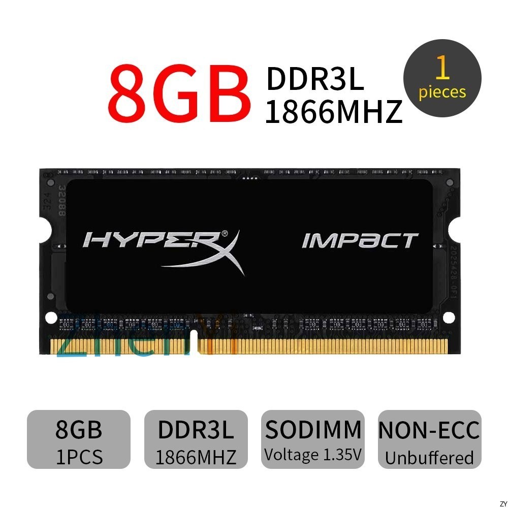 สําหรับ Kingston HyperX Impact 8GB DDR3L 1866MHz PC3L-14900S 204Pin SODIMM แล็ปท็อป RAM