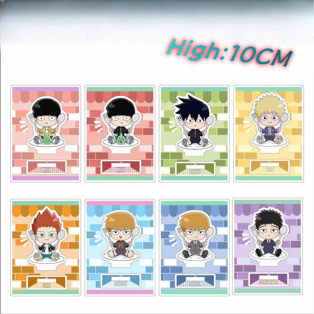 Kawaii อะนิเมะ Mob Psycho 100 อะคริลิคตุ๊กตา Mini รูปแผ่นน่ารักสร้างสรรค์ charm คอสเพลย์ของเล่นสําหร