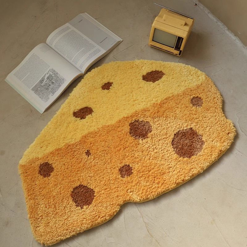 New living room furniture12y Cheese-shaped bedside entryway rug, cute cartoon-shaped carpet for home