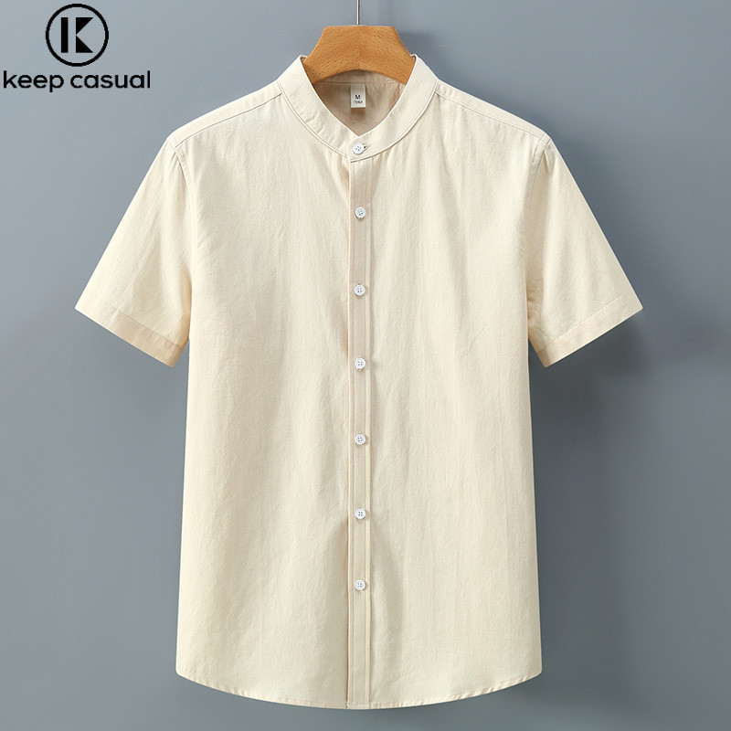 『Keep Casual』เสื้อยืดผู้ชายฤดูร้อน คอปกฝ้ายบาง breathable สวมใส่ง่ายทั้งวัน