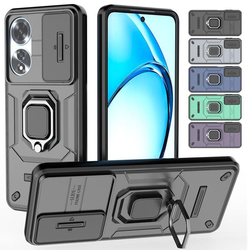 เกราะกันกระแทกเคสโทรศัพท์เหมาะสําหรับ OPPO A60 A80 5G A79 A3 Pro หน้าต่างบานเลื่อนเลนส์ป้องกันแหวนผู