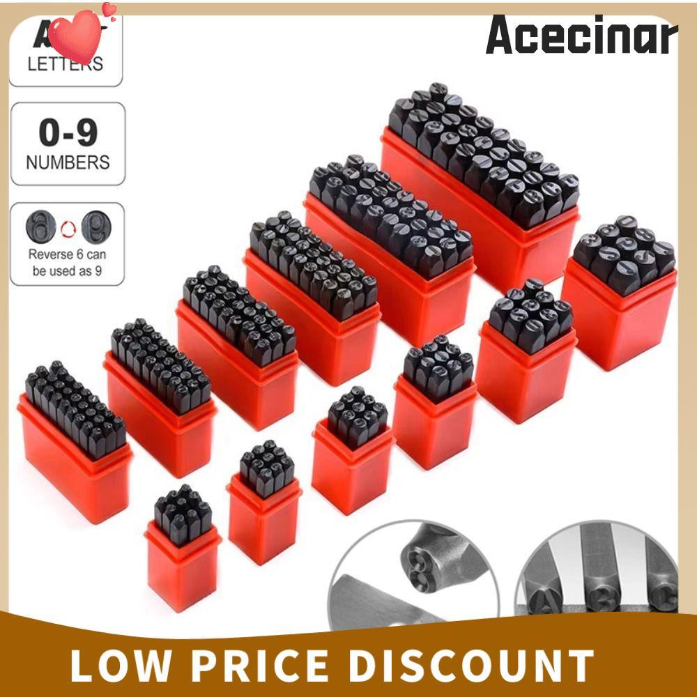 ACECINAR Letter & Number Stamp Punch, เหล็ก 3-12.5 มม. Digital Letter Stamp, Punch Tools พร้อมหมัดโล