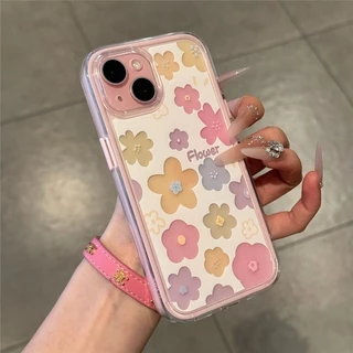 GOOD🔥น่ารักลูกแมวลูกสุนัขเข้ากันได้เคสไอโฟน 11 17 15 Pro Max 14 12 13 Pro Max XS XR X Max 7 16 14 8 Plus ดอกไม้โปร่งใส