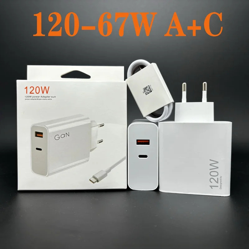120W EU GaN Dual USB C พอร์ต Turbo Fast Charger 6A ประเภท C Fast สายชาร์จสําหรับ Poco X6 Pro X5 F5 X