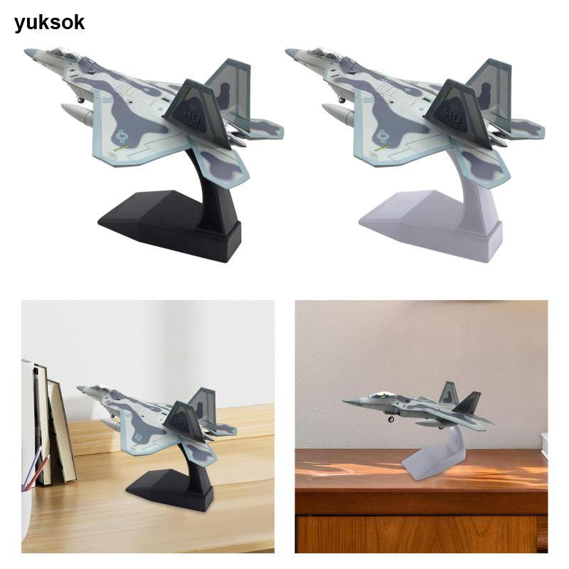 [yuksok] 1:100 Scale F22 Fighter Model USA เครื่องบินDiecastพร้อมขาตั้งจอแสดงผลสําหรับบ้านและสํานักง