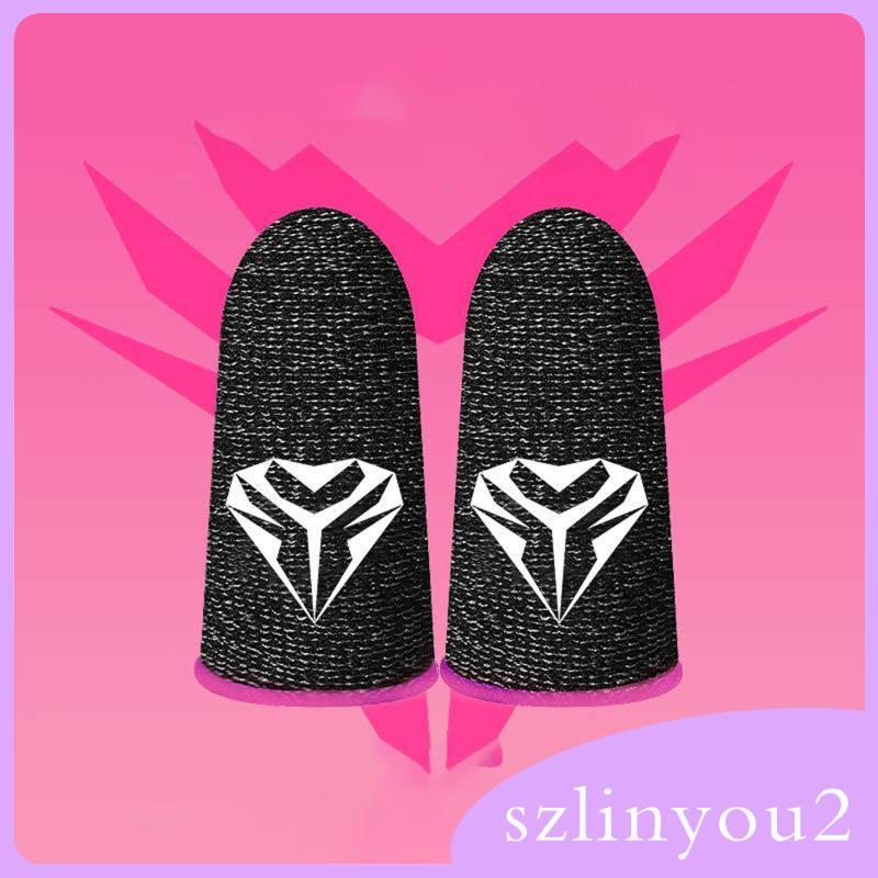 [szlinyou2] 2xPhone Mobile Game Finger Sleeve Thumb Gloves กันเหงื่อสําหรับอุปกรณ์เกมสีชมพู