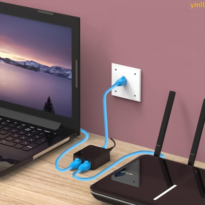 Yml1 Gigabit Ethernet Splitter 1 ถึง 2 เครือข่าย Ethernet Splitter LAN Splitter พร้อมสายไฟ RJ45 Spli