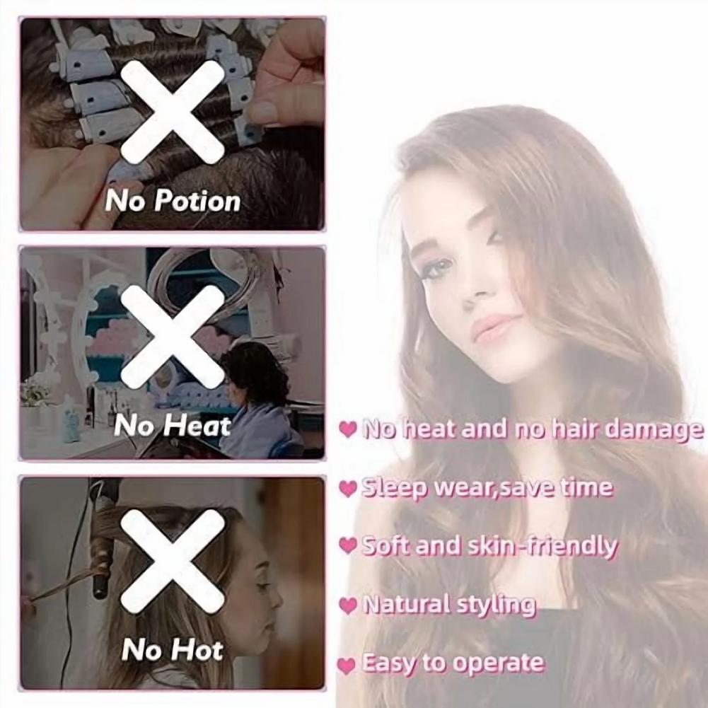 Heatless Hair Curlers Wandยืดหยุ่นOctopus Curler To Sleep In Overnight Silk Satin Hair K4w8