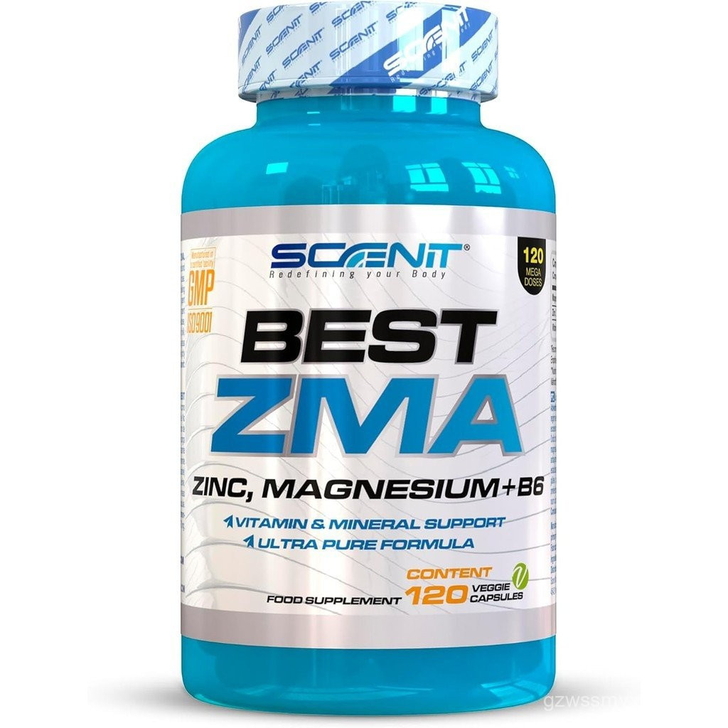 ZMA-Magnesium Zinc วิตามิน B6 Complex-Best ZMA-120 แคปซูล แคปซูลมังสวิรัติ-สังกะสีไกลซิเนตและแมกนีเซ