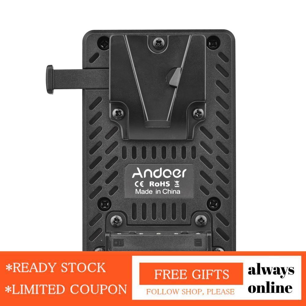 Alwaysonline Alwaysonline Andoer V-Lock แบตเตอรี่ V Mount แผ่น NP-F Dummy อะแดปเตอร์ในตัวชิปถอดรหัสส