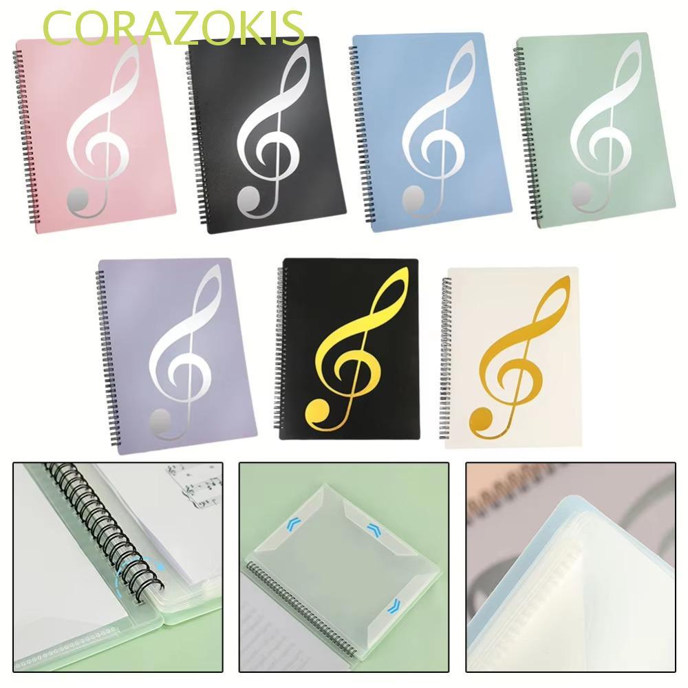 คอร์ซาโซกิส โฟลเดอร์คะแนนเพลงหลายชั้น, โฟลเดอร์คะแนนเพลงเปียโนที่มีความยืดหยุ่นเขียนได้,สีสันเหมาะกับขนาดตัวอักษร40หน้าที่ถอดออกได้ก4แผ่นเพลงโฟลเดอร์กระดา