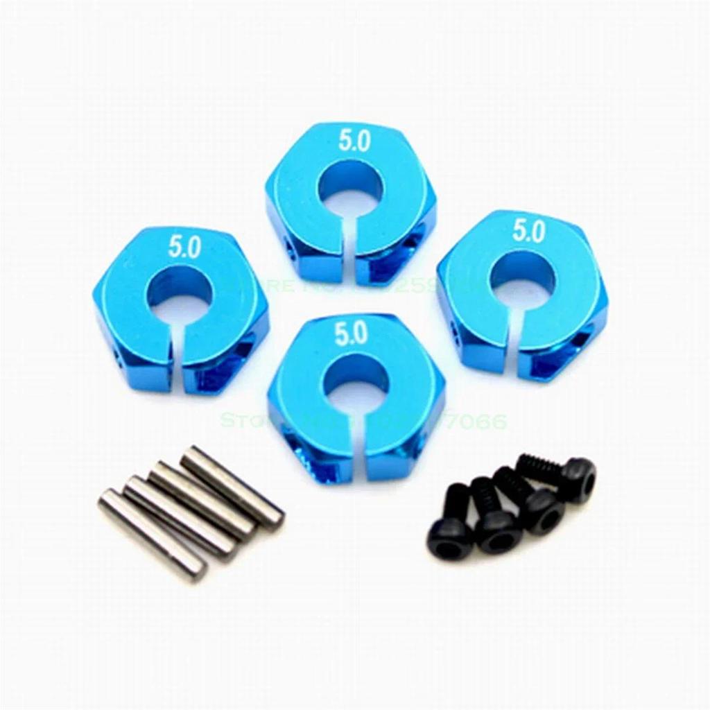 4PCS ขอบล้อโลหะ Hex ไดรฟ์ 5 มม.6 มม.7 มม.ล้อหกเหลี่ยม 12 มม.อะแดปเตอร์สําหรับ Traxxas 1/10 HSP HPI Tamiya Slash Rc รถ 94123