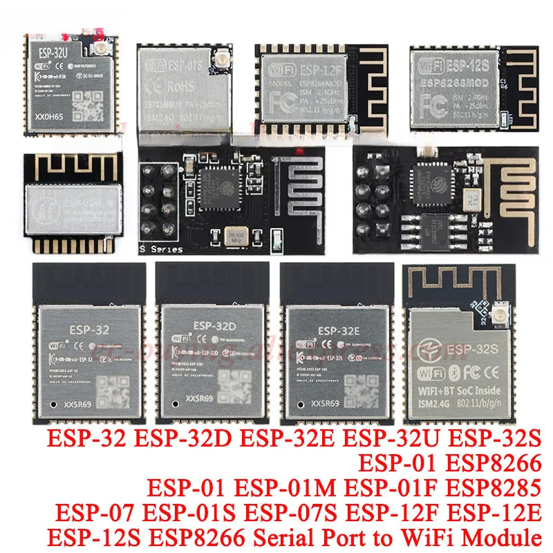 2-5pcs ESP8266 ESP-01 ESP-01S ESP-07 ESP-12E ESP-12F 12S ESP32 ESP-32S ESP8285 Serial to WIFI โมดูลไ