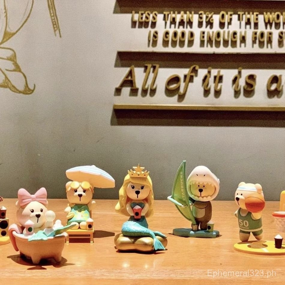 Starbucks ฤดูร้อนปาร์ตี้นางเงือกการ์ตูนหมีเครื่องประดับตุ๊กตาจํากัดซ่อนกล่องตาบอด CJ2W U7QY KLZG