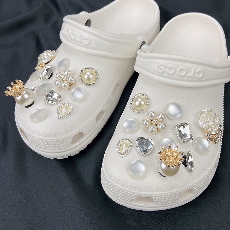 JT3 croc รองเท้า Charms เพชรเพิร์ล croc ผู้ชายและผู้หญิง jibz รองเท้า Charms jibz สําหรับ croc
