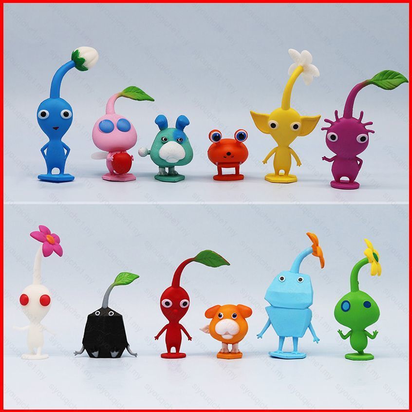 SY2 12pcs Soni Pikmin Action Figure ตุ๊กตาของเล่นเด็กตกแต่งบ้านของขวัญคอลเลกชันเครื่องประดับเค้ก YS2