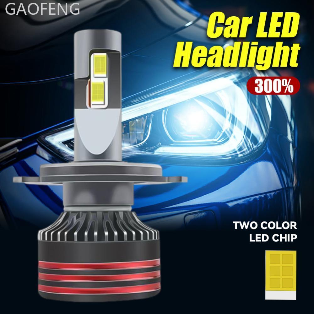 GAOFENG 1PC H1 H7 H11 H4 H3 9005 9006 LED ไฟหน้ารถ LED โคมไฟสูงและต่ําหลอดไฟรถยนต์ 12000LM 120W ไฟสี