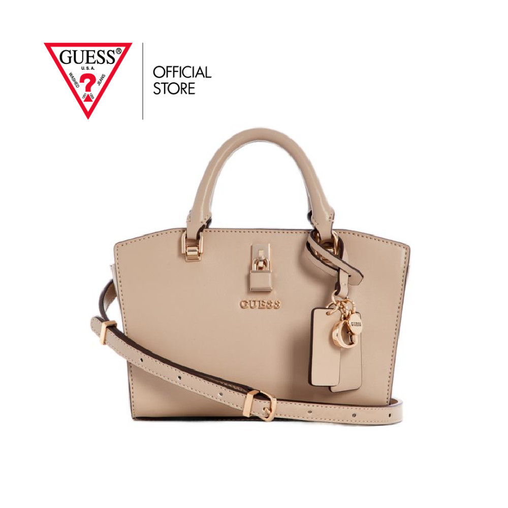 GUESS กระเป๋า รุ่น VG965576 QUEENSLAND MINI SATCHEL สีเบจ