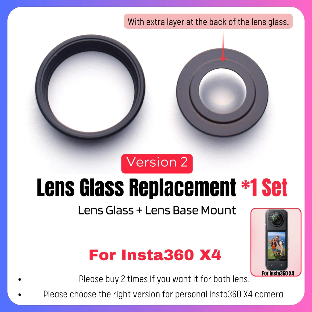เลนส์สําหรับ Insta360 X4 X3 X2 360 เลนส์เปลี่ยนอะไหล่ซ่อมแหวนสําหรับ Insta 360 X4 X3 ONE X2 ONE RS อุปกรณ์เสริม thumbnail 5