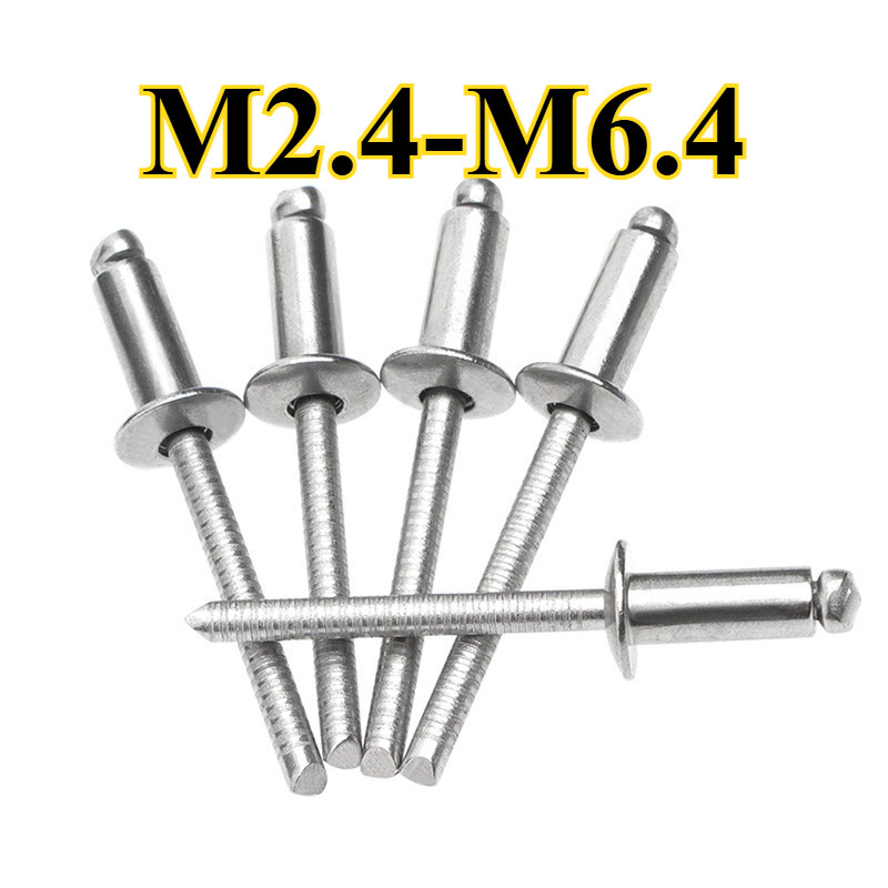 ตะปูยิง รีเวท ลูกยิงรีเวท หมุดย้ำ สแตนเลส 304 / Blind Rivet Stainless Steel SUS304 M2.4/M3/M3.2/M4/M5/M6/M6.4 [12YDD-MB1]