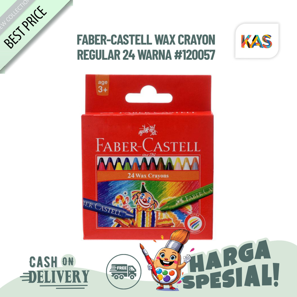 Faber-Castell Wax Crayon Regular 24 สี 120057 (หนังสือ)