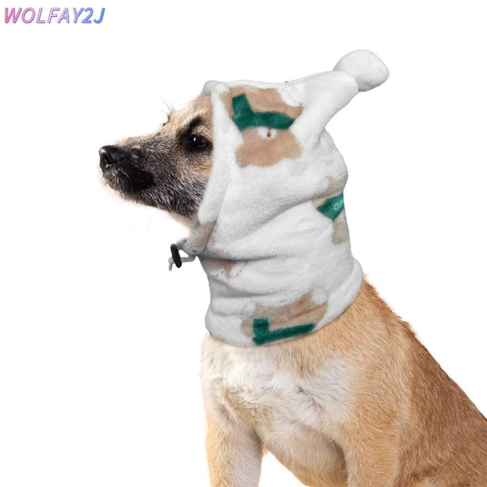 WOLFAY2J หมวกสัตว์เลี้ยง, การ์ตูนNoise-proof Dog Calming Earmuffs, น่ารักฝาครอบหัว Breathable ความอบ