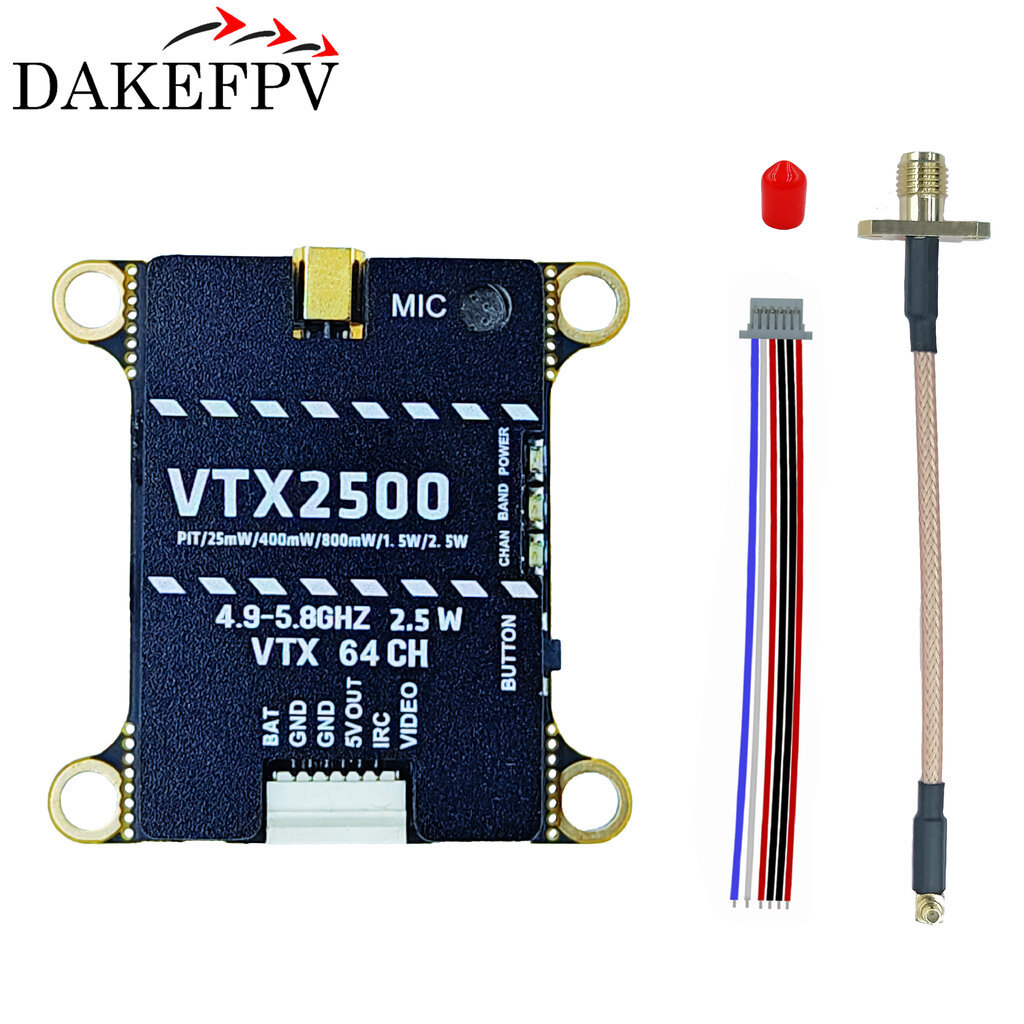 DAKEFPV VTX 4.9G-5.8G กำลังสูง 1.6W / 2.5W – 64CH, IRC Tramp, ระบายความร้อน CNC ไกล ชัด เสถียร สำหรับ FPV Droneอุปกรณ...