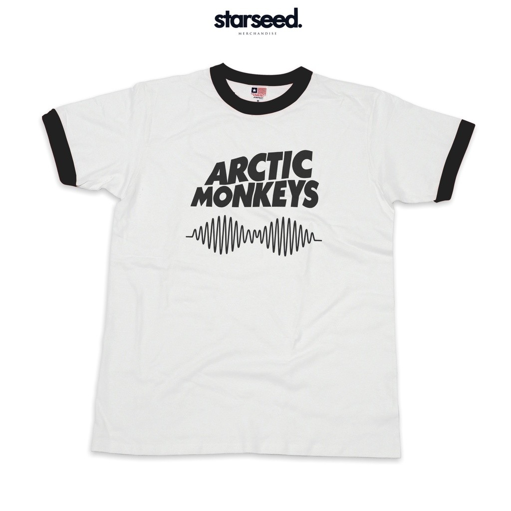 ARCTIC MONKEYS - โลโก้ FONT. เสื้อยืด RINGER เสื้อยืดคอตตอน 90-150cm
