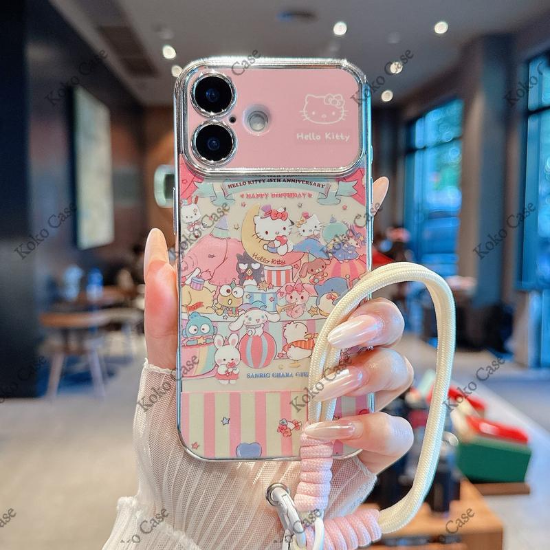 เคสโทรศัพท์ลายซานริโอสุดน่ารัก ใช้ได้กับ iPhone 11/13/14/15 Pro/16/17 Pro/16 Pro Max, X/MAX/XR, 7/8 Plus รุ่น ZT6DSC0571