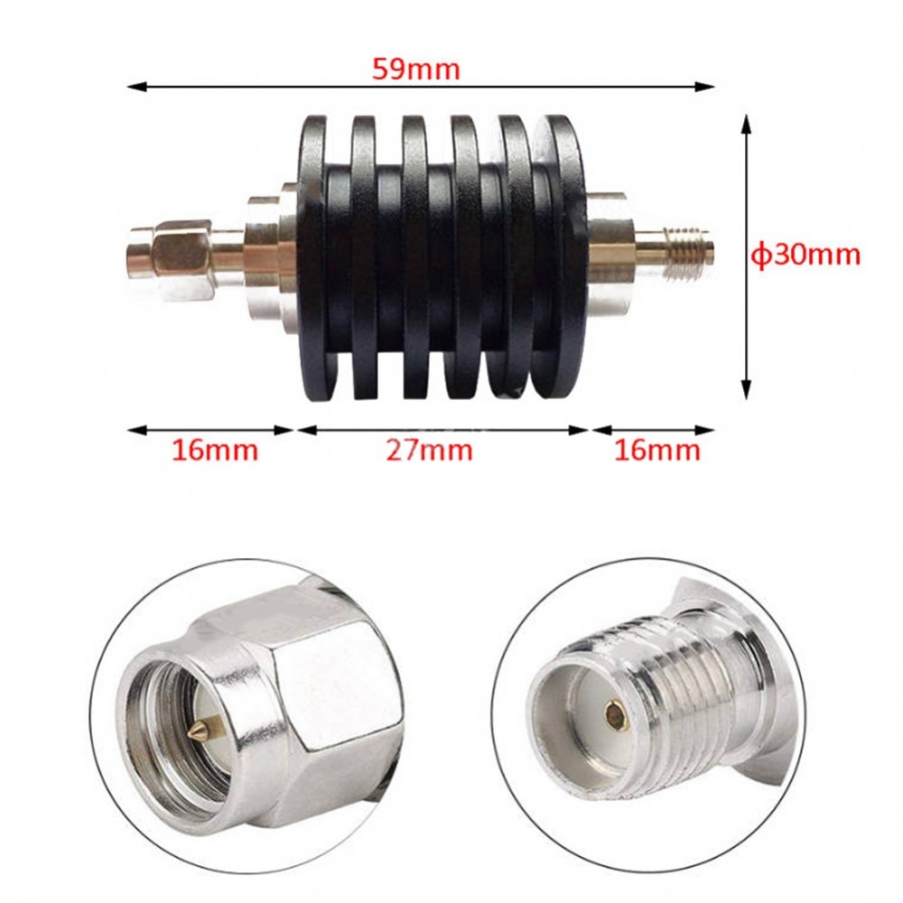 50Ω Attenuator สําหรับการทดสอบ RF 10W Power Handling Attenuation 5dB ±0.5dB