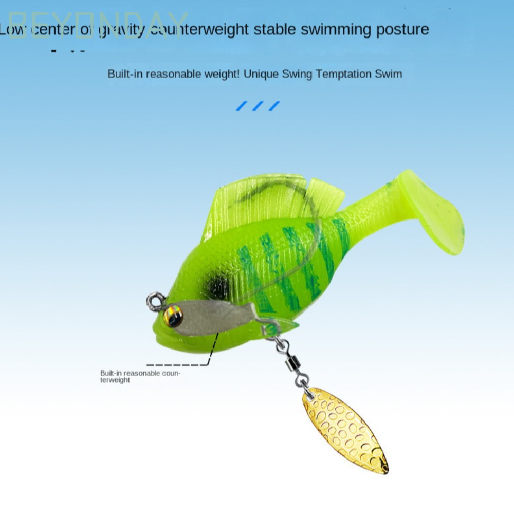 GUOGUA เหยื่อนุ่มพร้อมตะขอตะกั่ว สำหรับตกปลาชะมดและพีค แบบ Dark Sleeper Swimbaits