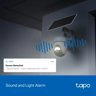 TAPO C630 KIT Solar-Powered Pan/Tilt Security Camera Kit ระบบไร้สาย พร้อมฟีเจอร์ Full-Color