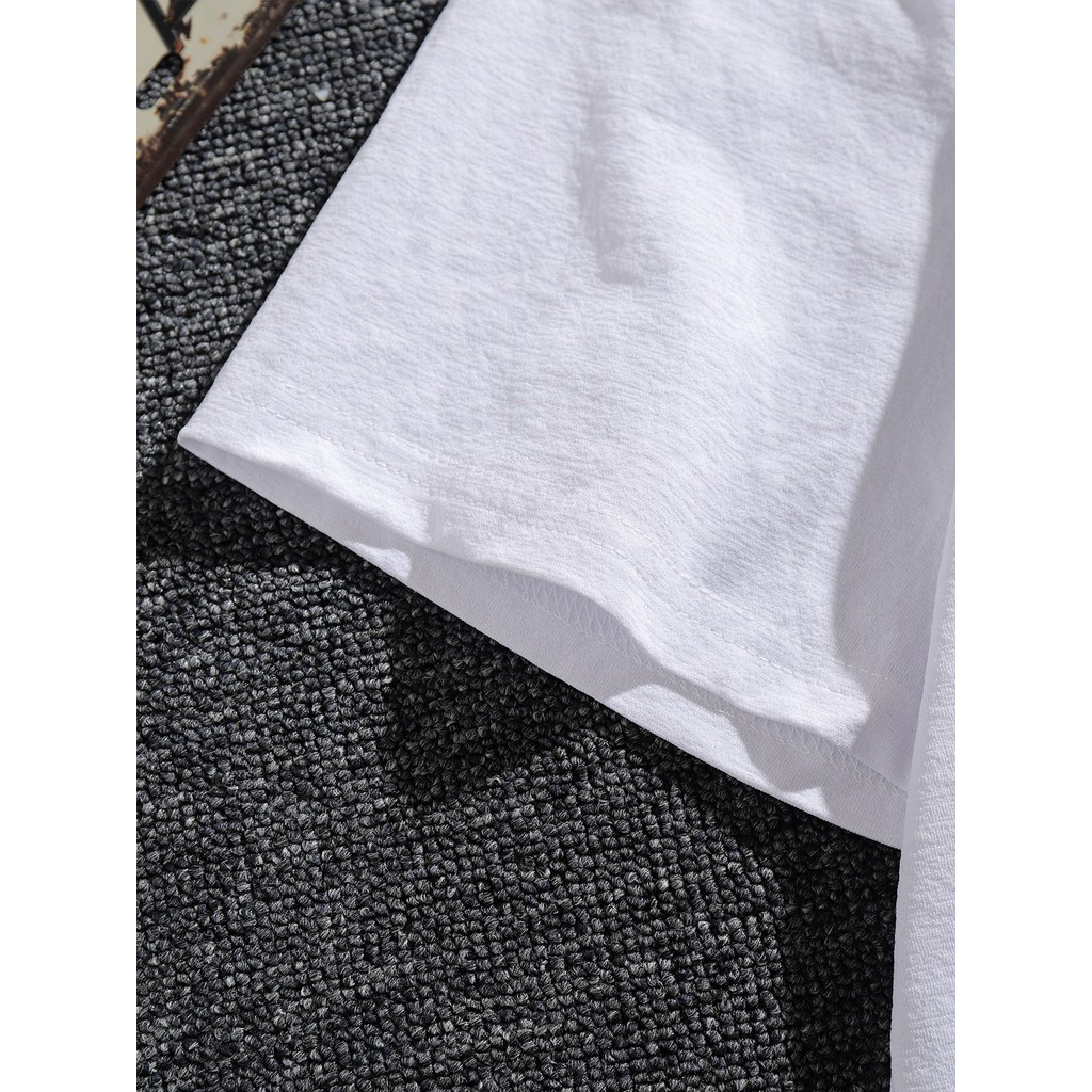 ทีเชิ้ตฤดูร้อนลายกราฟิกกีตาร์เบสสำหรับผู้ชาย - สีดำพร้อมดีไซน์ดนตรีสีขาว, ผ้าฝ้ายระบายอากาศ - รูปที่ 4