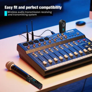 WTU06 เครื่องส่งและรับสัญญาณ Wireless XLR ระบบไมโครโฟนไร้สาย แบตเตอรี่ใช้งานได้ 8 ชั่วโมง ระยะทาง 164 ฟุต ตัวส่ง