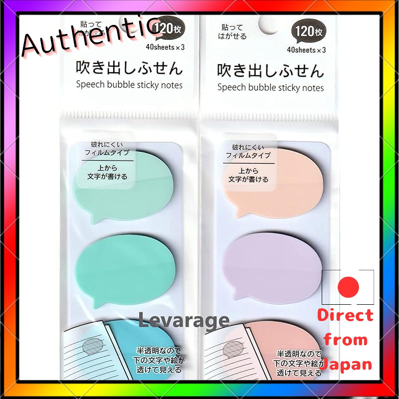 6-Color Speech Bubble Sticky Notes - Made of film material, making them tear-resistant and writable 