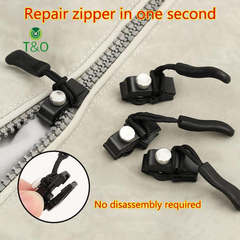 T & O 3PCS Universal ซิปชุดซ่อม Fix ซิปเปลี่ยนซิป Slider ดึงสําหรับ Jaet กระเป๋า Coat