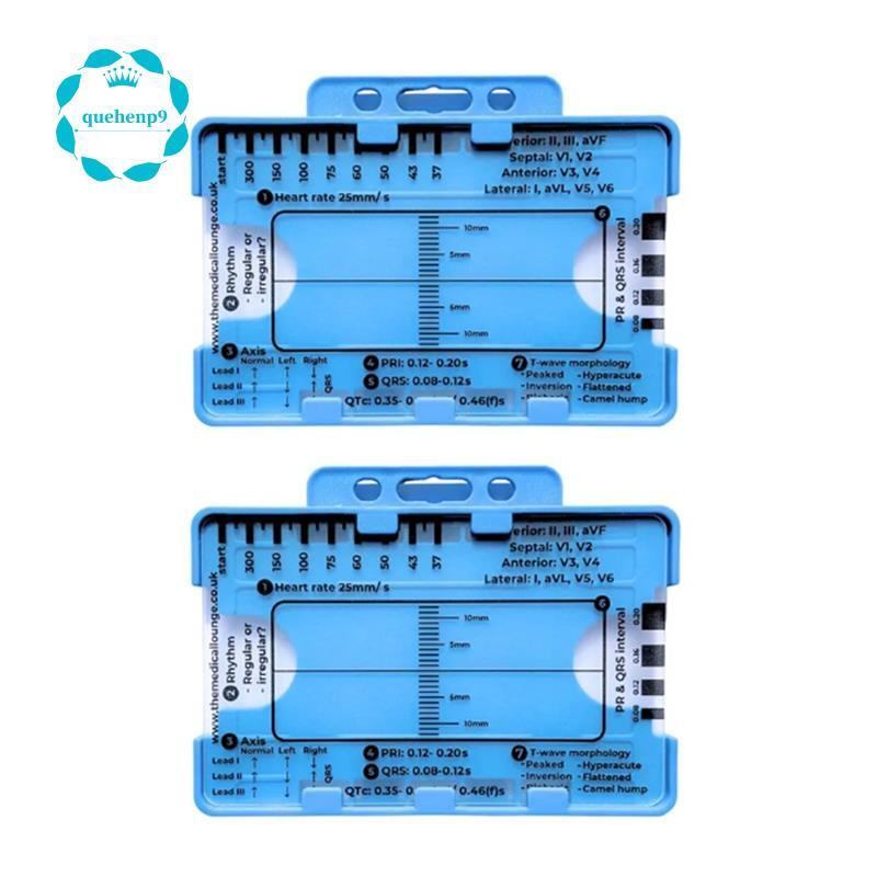 [Fast Q9]2PCS ECG 7 Step Ruler ECG 7 Step Ruler สําหรับ ECG 7 Step Ruler ไม้บรรทัด, แบบพกพา ECG Asse