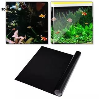 [SONONIA] ฟิล์มพื้นหลังตู้ปลาสําหรับหน้าต่าง PVC สีดํา Privacy Cling สําหรับห้องนั่งเล่น