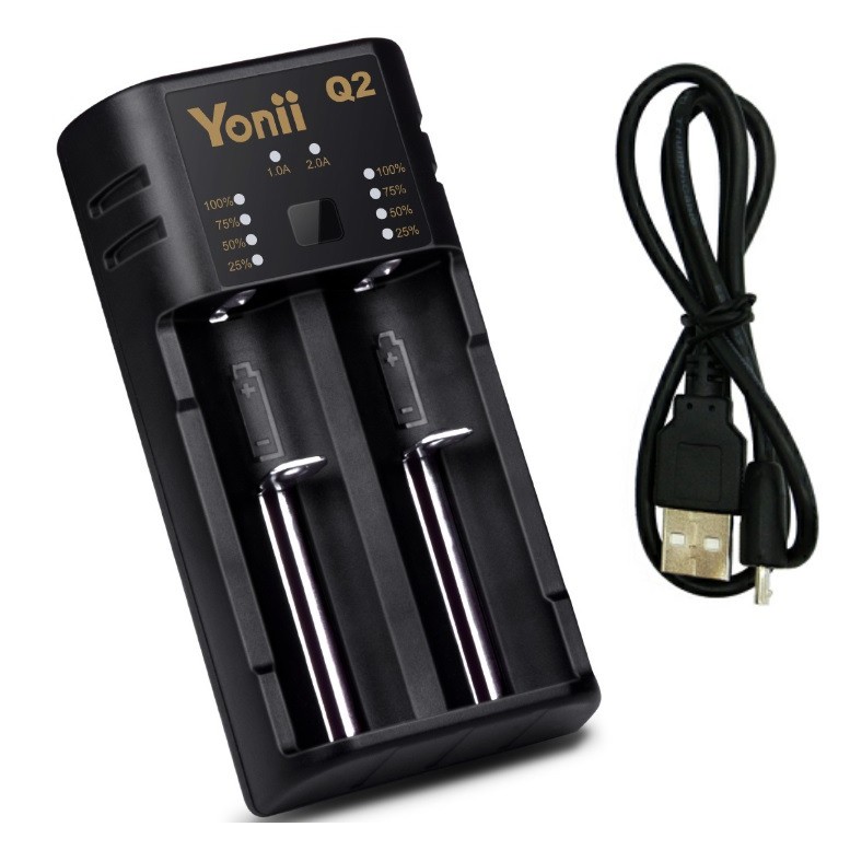 YONII Q2 Dual Slot Multi-Function Charger 18650 26650AAA AAA แบตเตอรี่ลิเธียม NiMH Charger 4.6