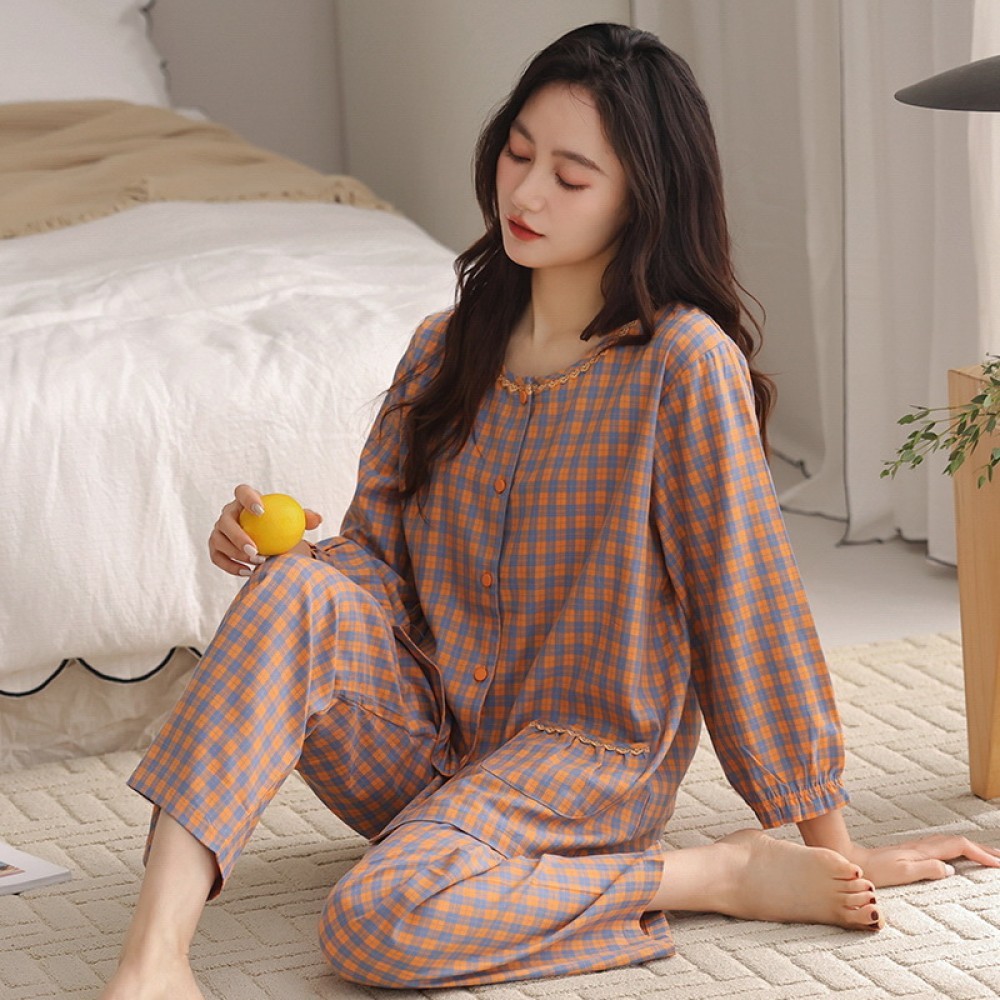 ชุดนอนคอตตอนเมฆเกาหลีหญิงฤดูร้อน kuike190 th ✨Lzboi-19.th✨