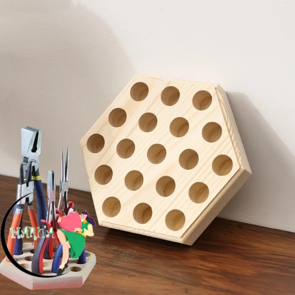 MARITA Plier Organizer Rack, 19 หลุมไม้ไขควงผู้ถือ Rack,หกเหลี่ยมหนา Plier Racks Holder Plier