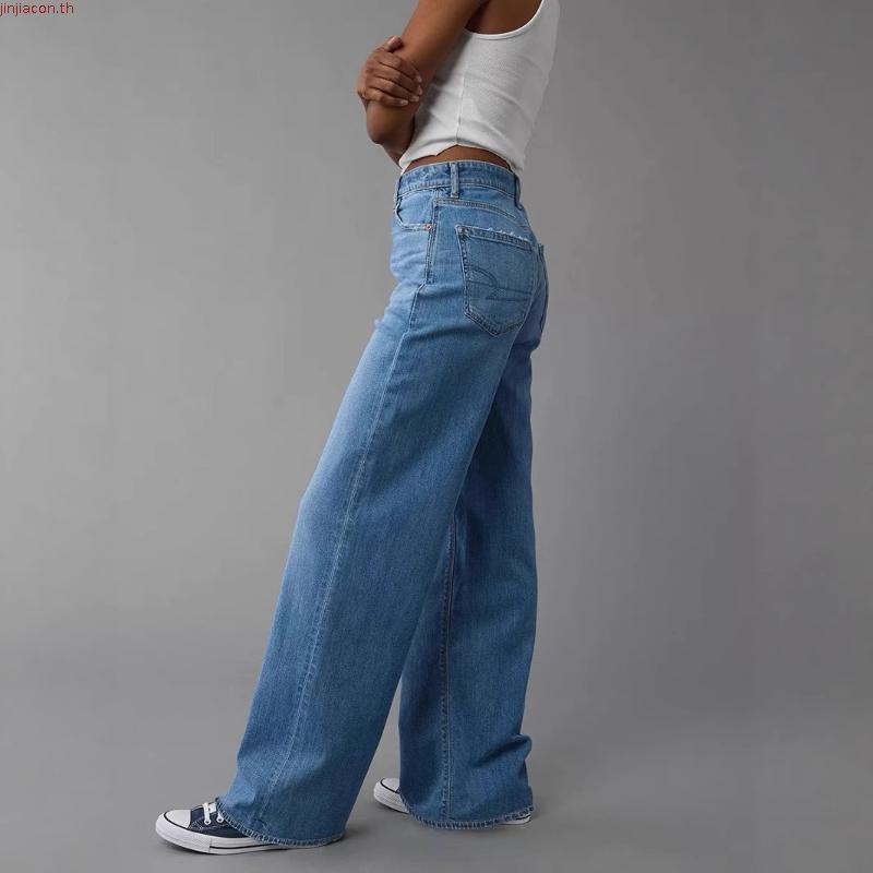 ยีนส์ Nammon Jeans NM39-NM391 กางเกงยีนส์ทรงกระบอกเอวกลาง รุ่น maya Blue baby jeans - ผ้าไม่ยืด