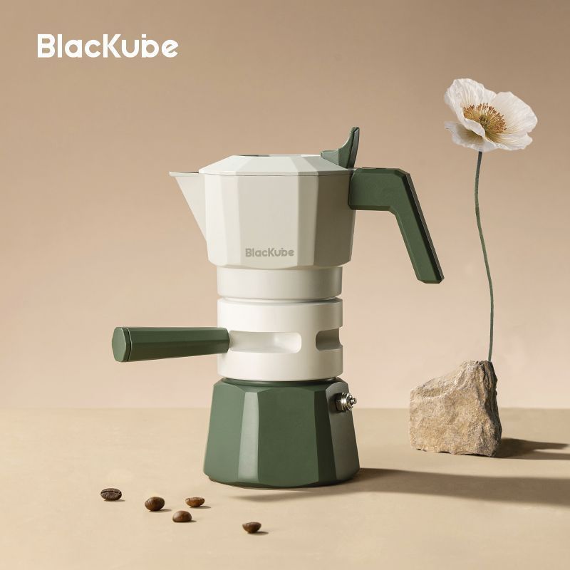 BLACKUBE วาล์วคู่ Moka Pot Espresso Pot สารสกัดเอสเปรสโซในครัวเรือนกลางแจ้ง Hand-Brewed Coffee เครื่