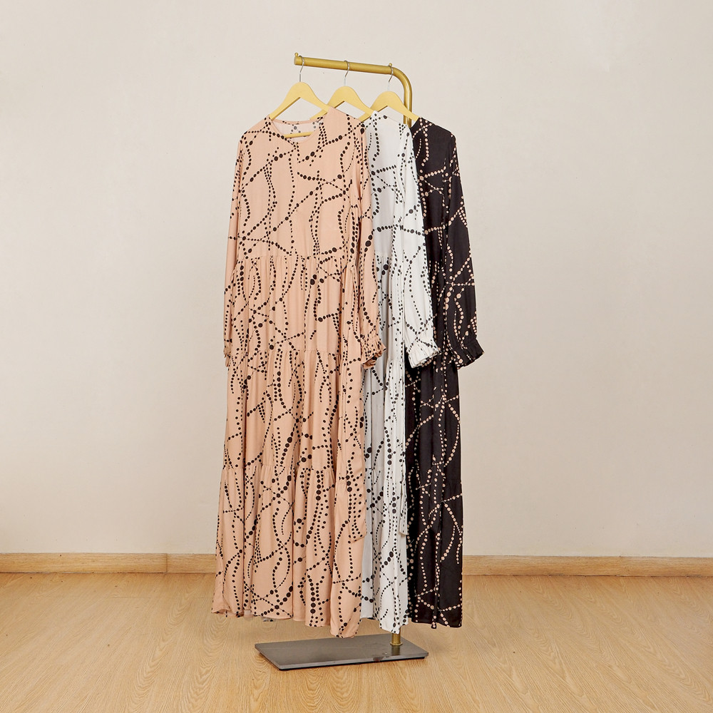Le Khari Aora Gamis เรยอนเหนียว Gamis Busui Gamis Homedress ขนาด S-XL