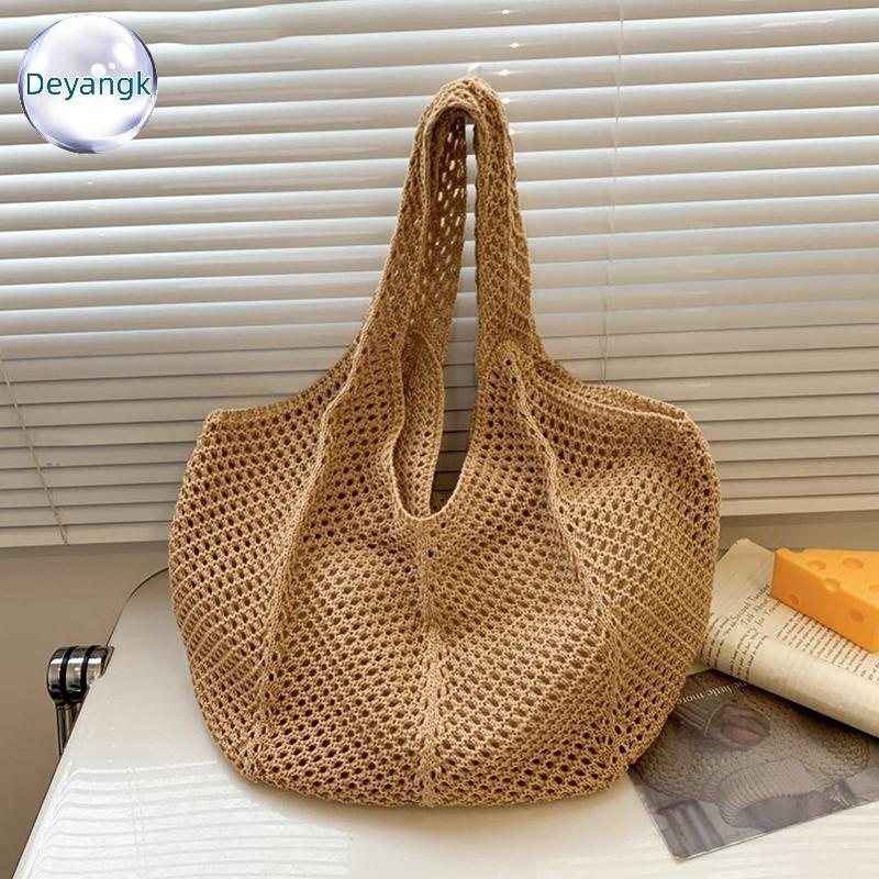 Deyangk Fashion And Leisure New Tote Bag กระเป๋าถัก Hollow Beach กระเป๋าถัก TH