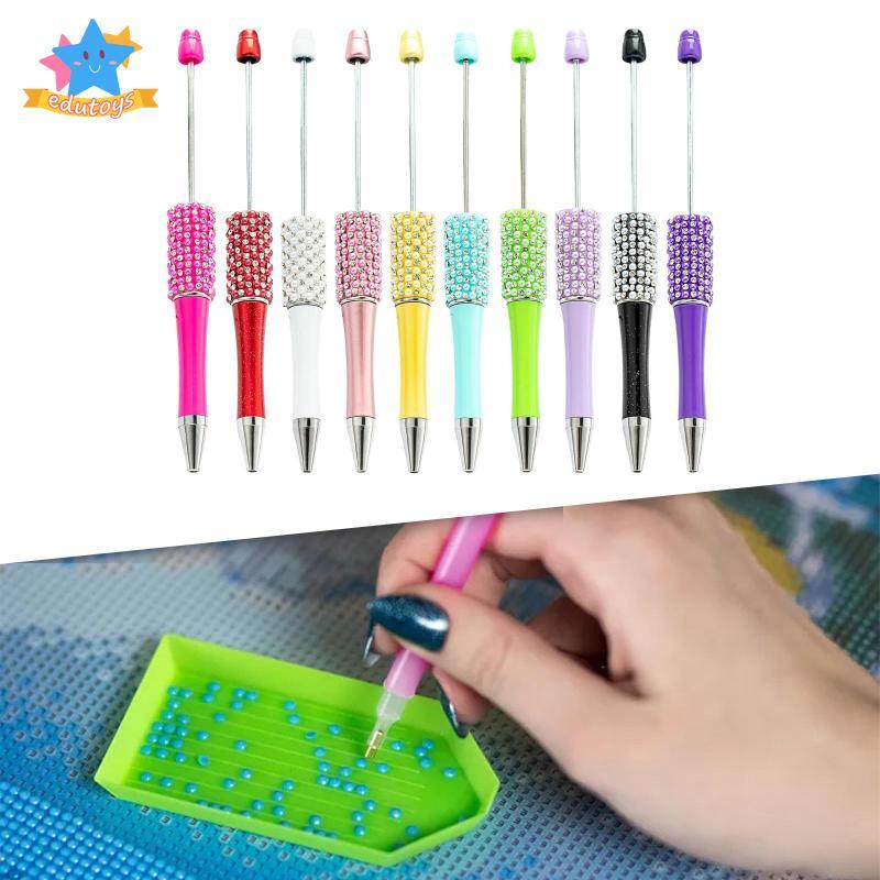 [Edstars] 10 ชิ้นปากกาประดับด้วยลูกปัด DIY ทําของขวัญปากกาลูกลื่นสําหรับโรงเรียน Journaling เด็ก