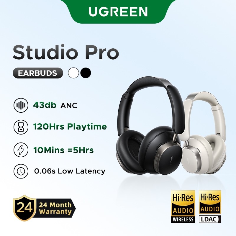 UGREEN Studio Pro 48dB ANC หูฟังไร้สาย Hitune Max 6 บลูทูธ 6.0 หูฟังตัดเสียงรบกวนแบบแอคทีฟ Hi-Res LD