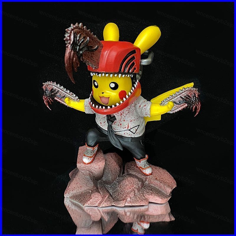 G2P Pikachu คอสเพลย์ Chainsaw Man Action Figure Denji Pikachu ตุ๊กตาของเล่นสําหรับเด็กตกแต่งบ้านของข