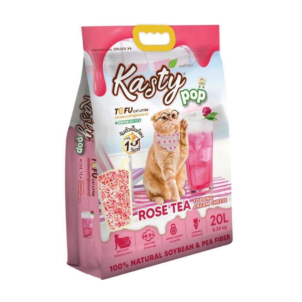 Kasty Pop ทรายเต้าหู้ จากไฟเบอร์ถั่วเหลือง จับก้อนเร็ว ทรายแมว ทิ้งชักโครกได้ กลิ่นหอม ขนาด 20 ลิตร รูปที่ 5